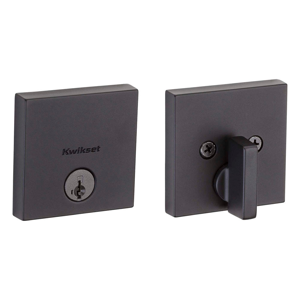 Deadbolt Sencillo Downtown con SmartKey™ negro mate