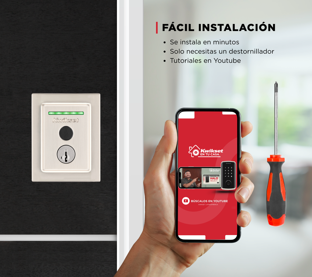 Cerradura inteligente Halo Fingerprint ™ con Wi+Fi níquel satinado