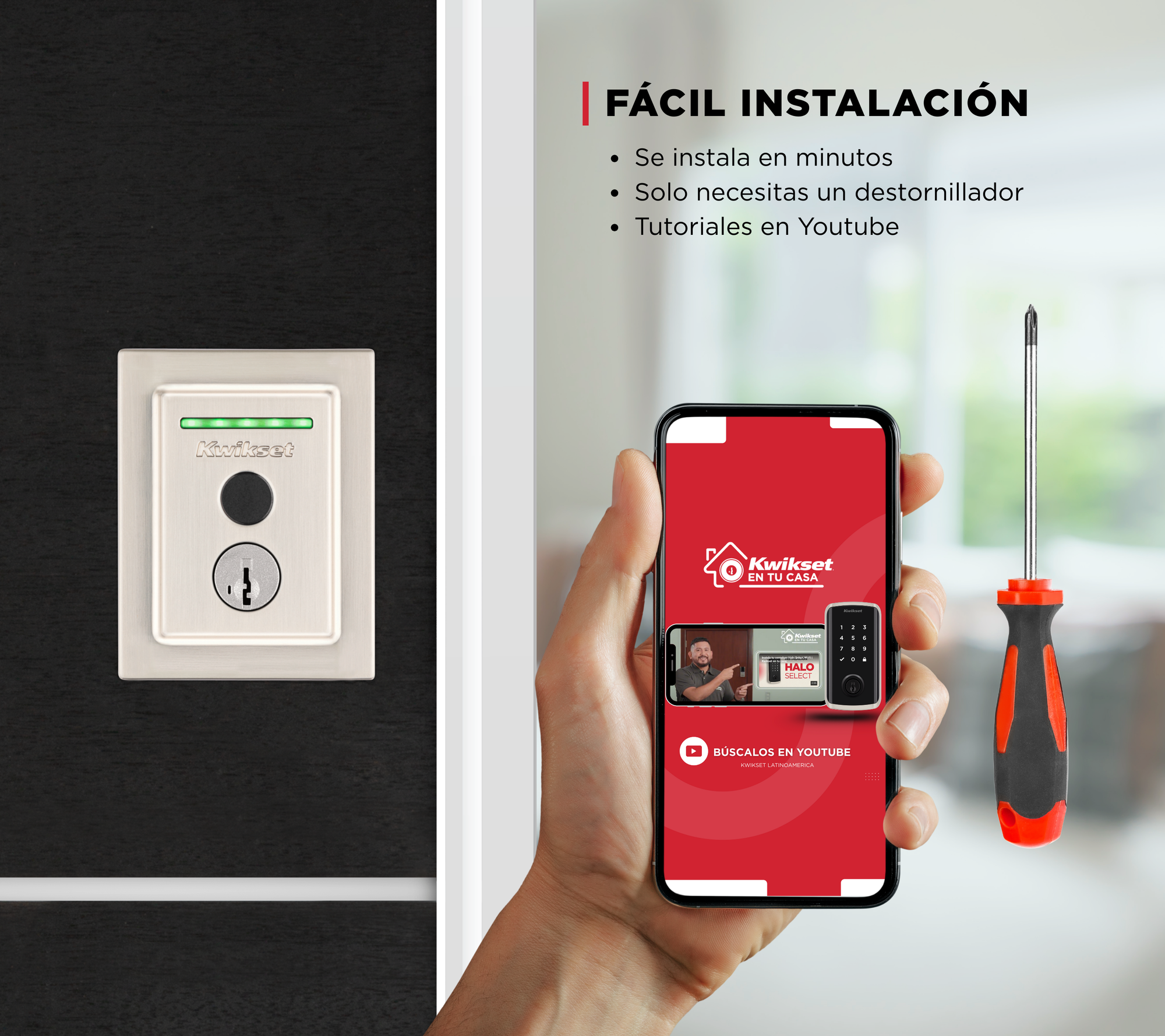 Cerradura inteligente Halo Fingerprint ™ con Wi+Fi níquel satinado