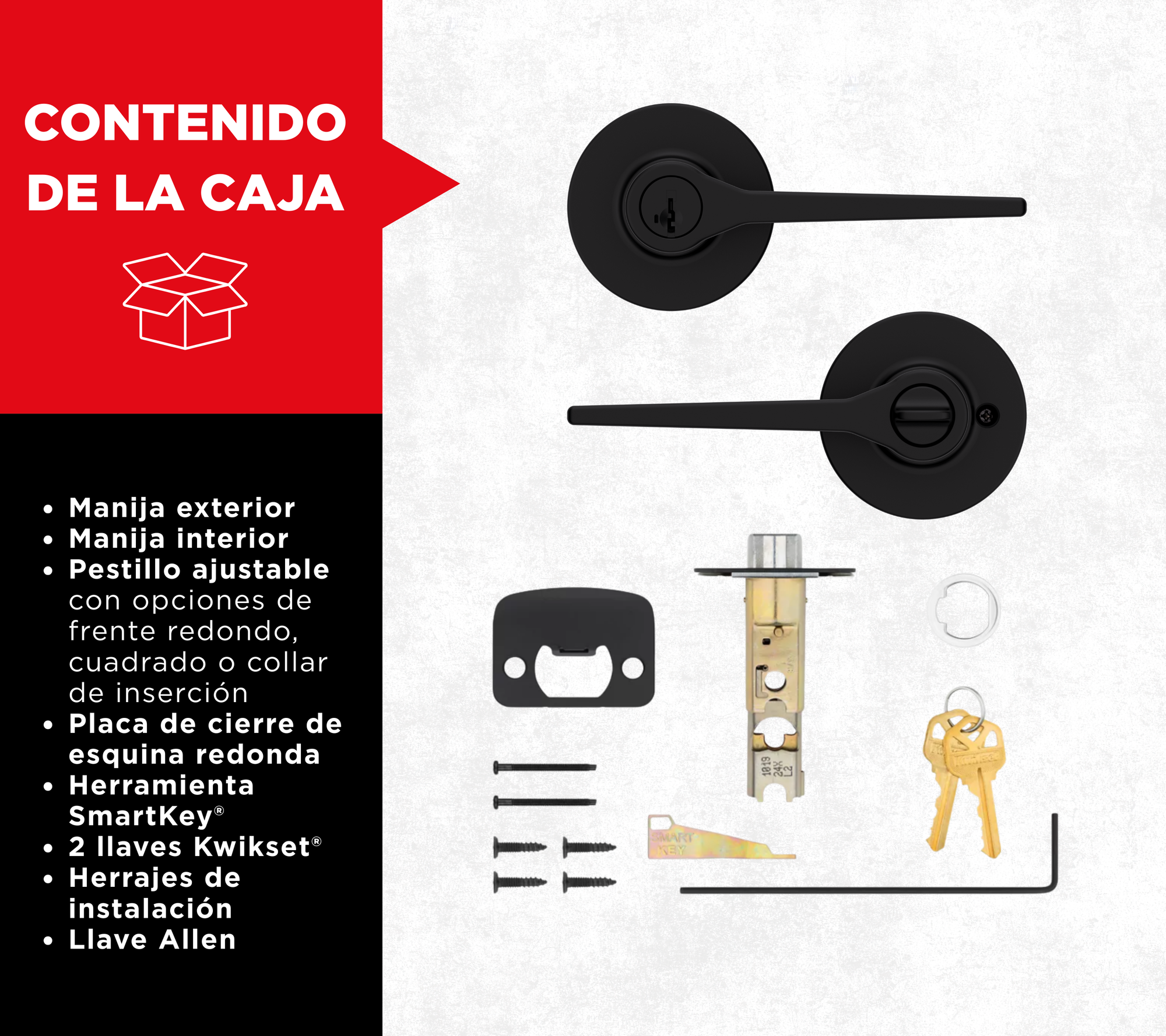 Lever de entrada Hollis negro mate