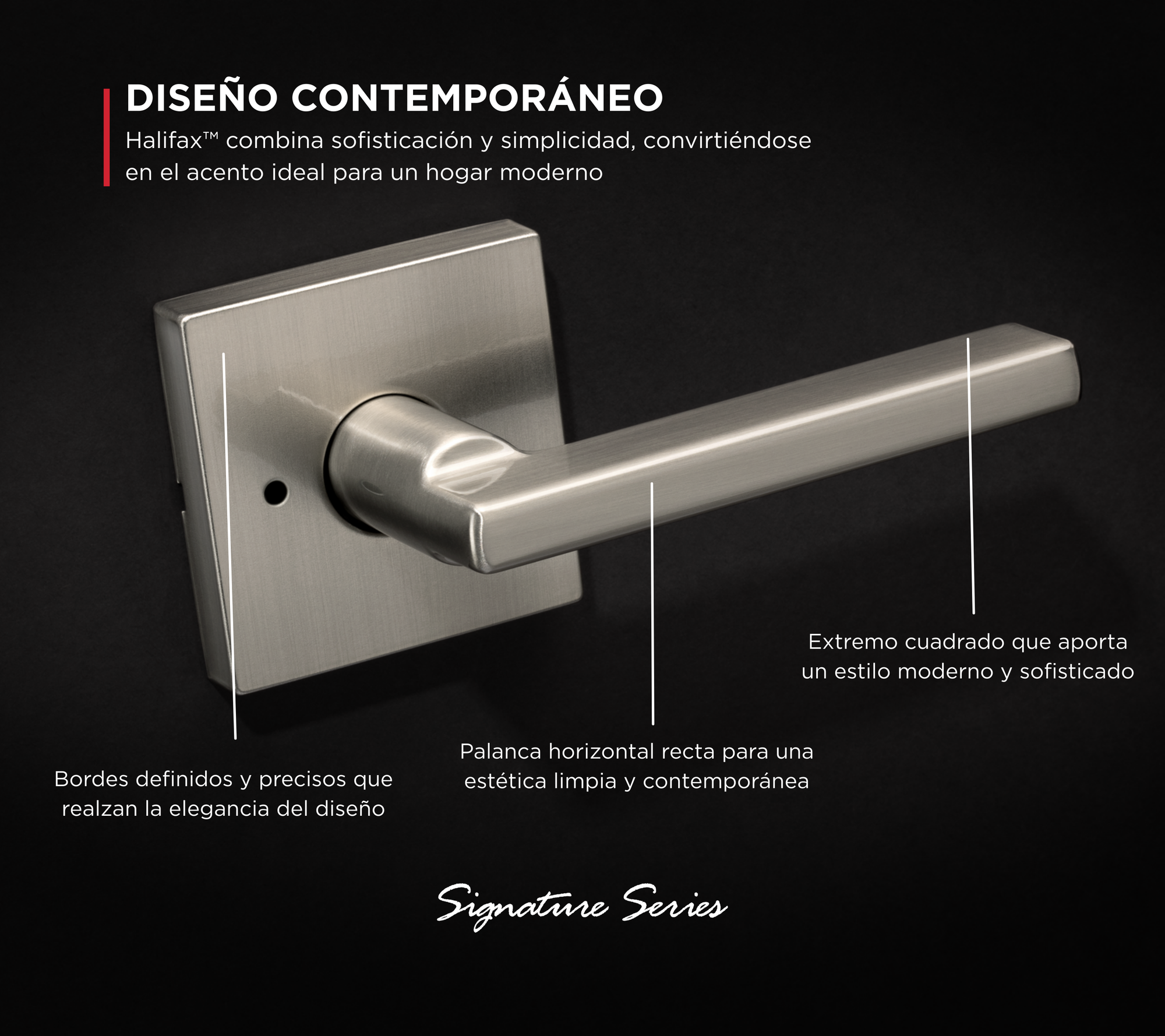 Lever de privacidad Halifax níquel satinado