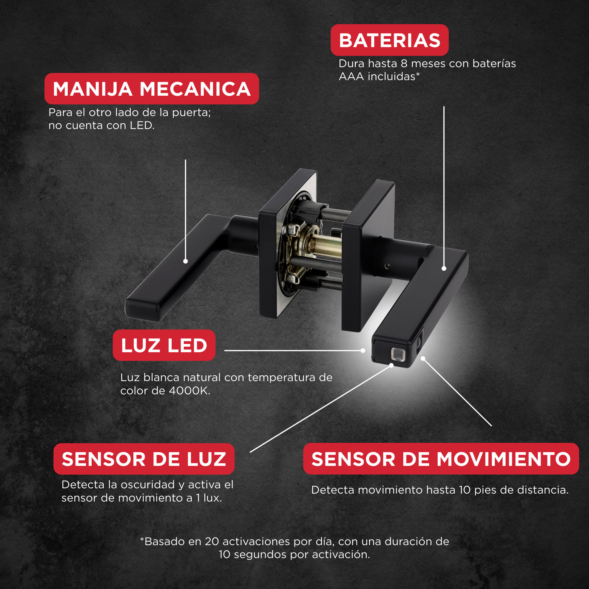 Lever Halifax con Luz LED
