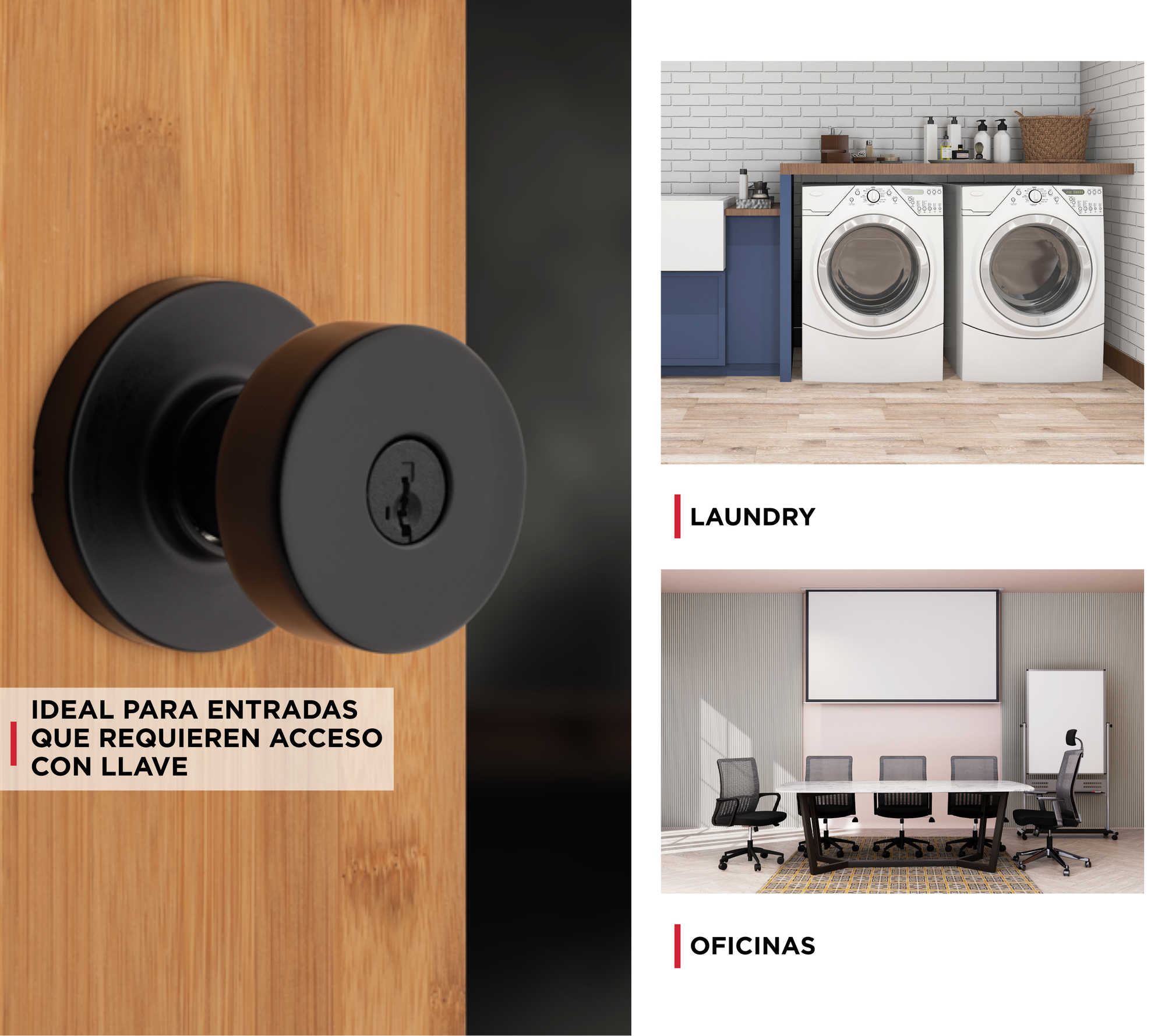 Pomo entrada con SmartKey™ Pismo negro mate