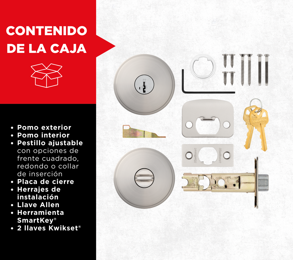 Pomo entrada con SmartKey™ Pismo níquel satinado
