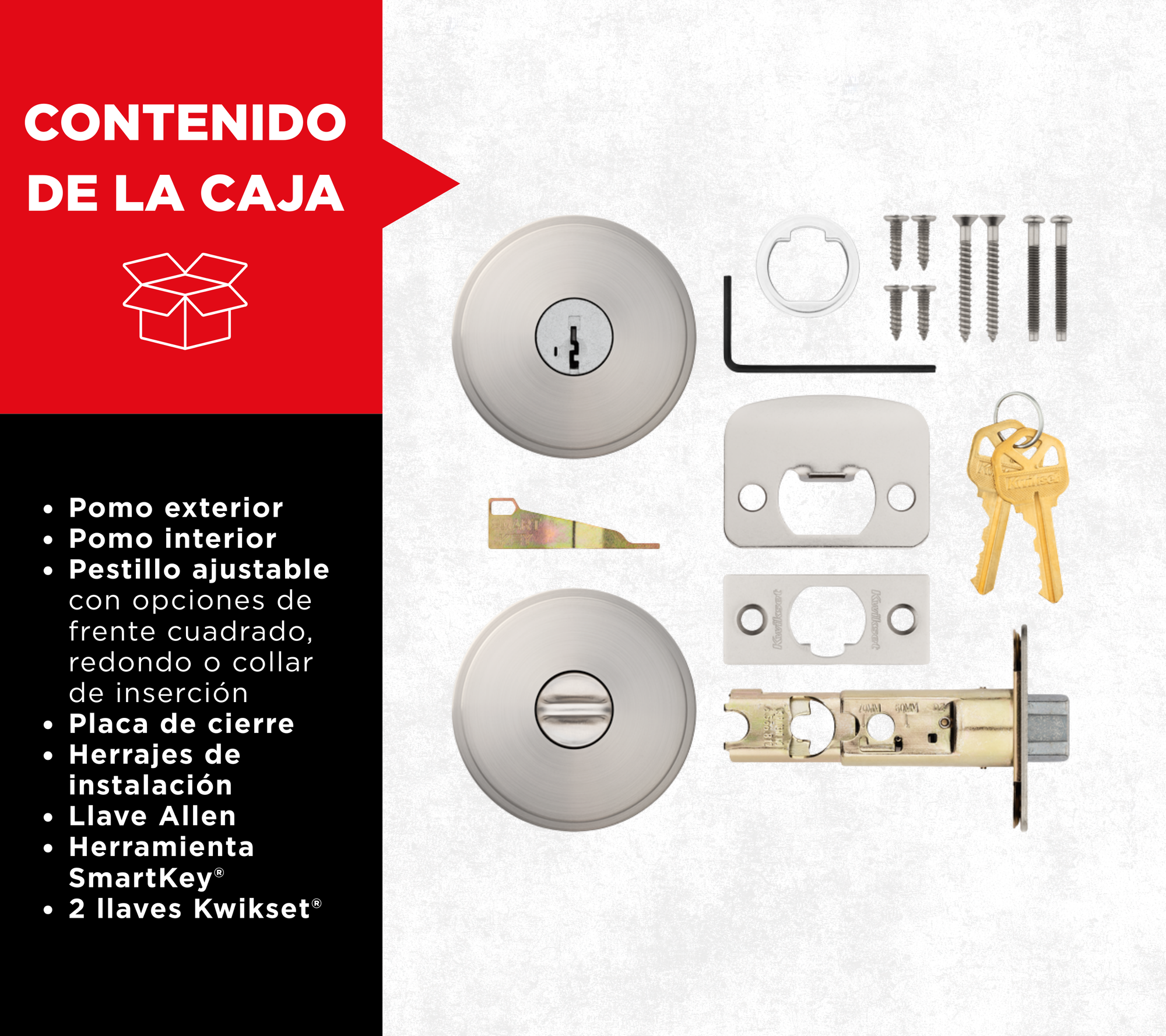 Pomo entrada con SmartKey™ Pismo níquel satinado