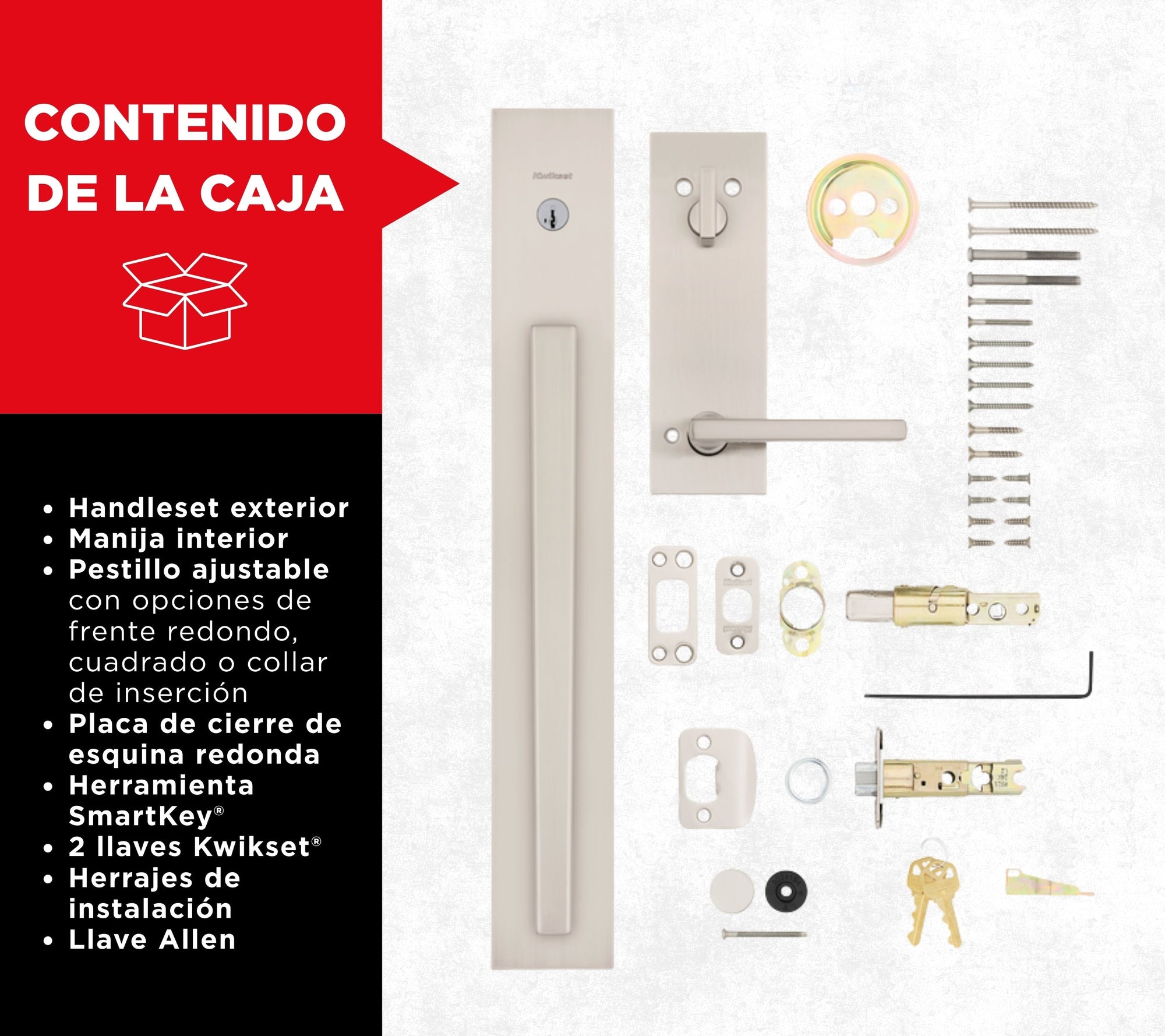 Handleset KwikSlide™ Caerus Níquel Satinado