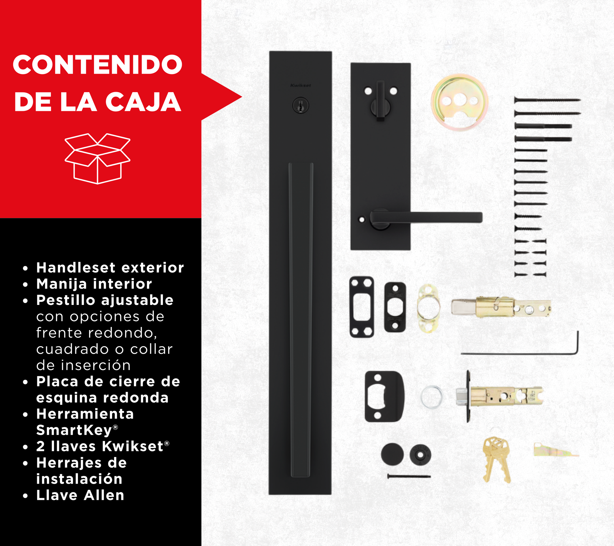 Handleset KwikSlide™ Caerus Negro Mate