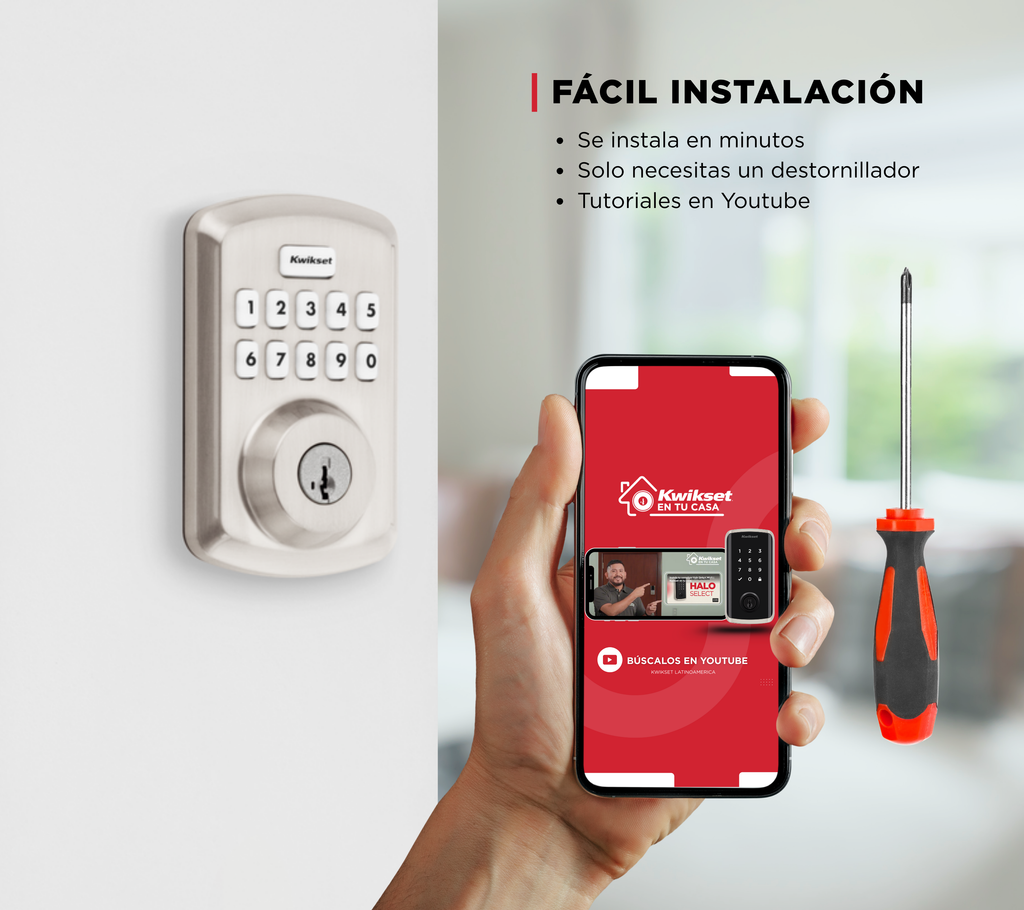 Cerradura electrónica Powerbolt ® 250 níquel satinado