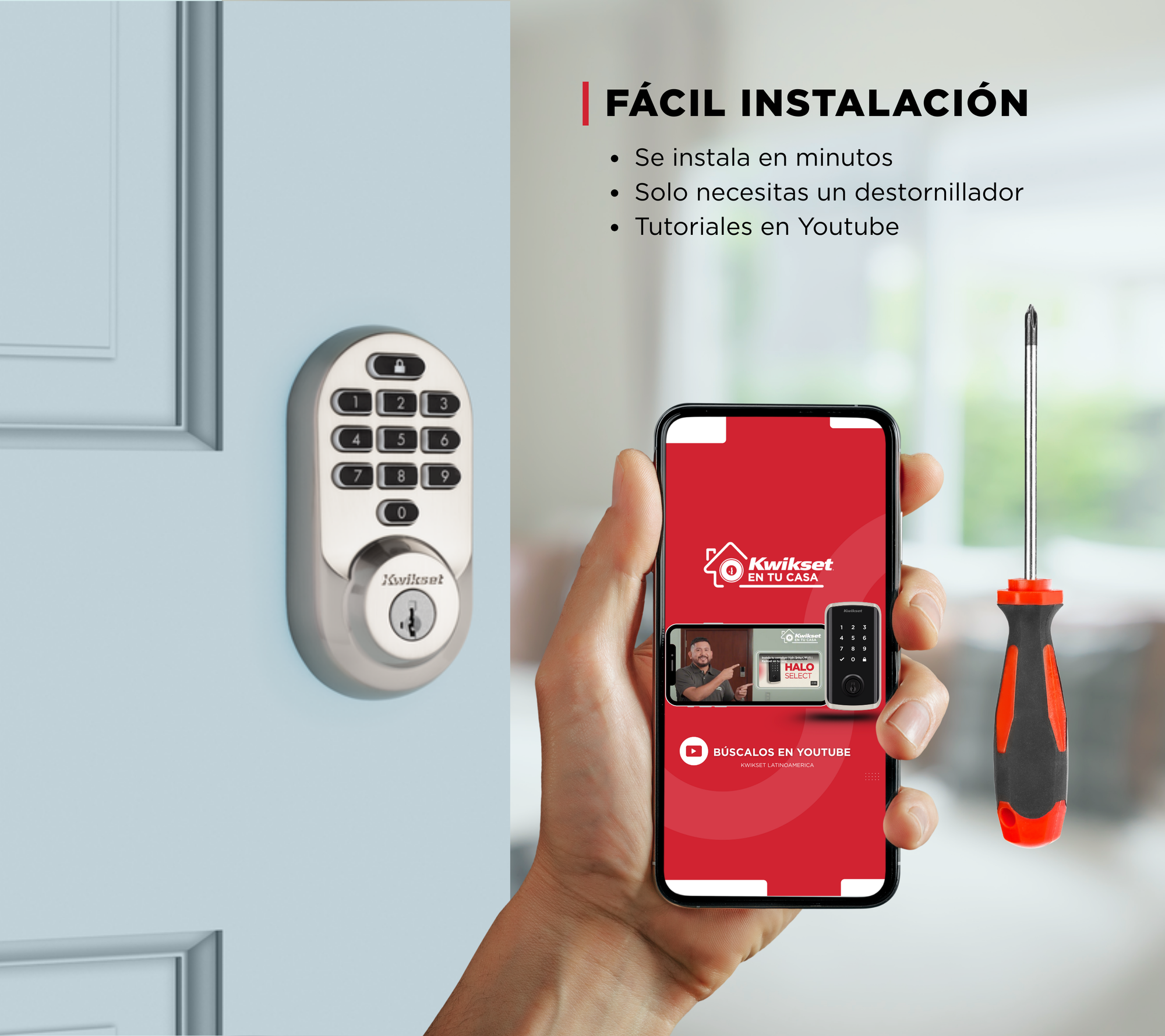 Cerradura inteligente Halo Keypad ™ con Wi-Fi níquel satinado