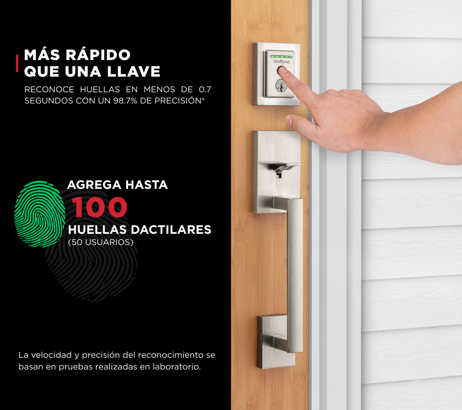 Cerradura inteligente Halo Fingerprint ™ con Wi+Fi níquel satinado